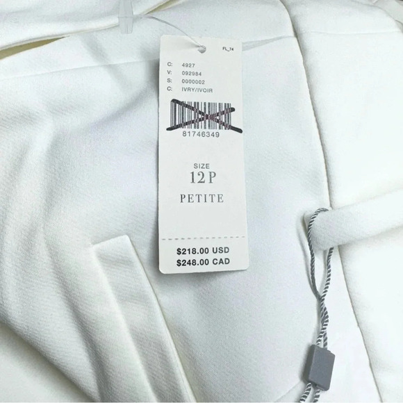 NWT Favorite Daughter Shortie Favorite Pant Wide Leg Trouser Ivory 12P Petite - Picture 7 of 15